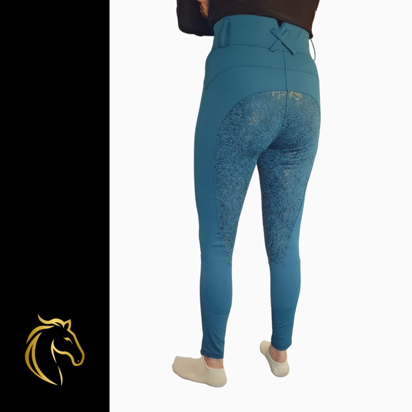 OuterRein ratsastushousut kokogripit Luxe Petrol